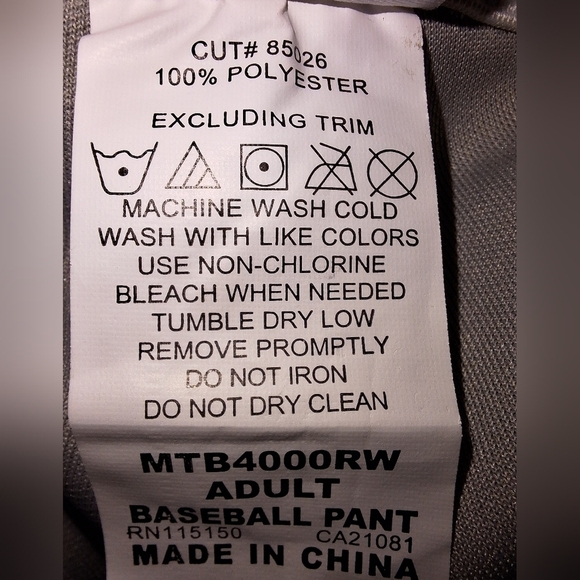 Rawlings men's baseball pants in a 2XL. Pre-loved and in great condition. - Picture 5 of 5